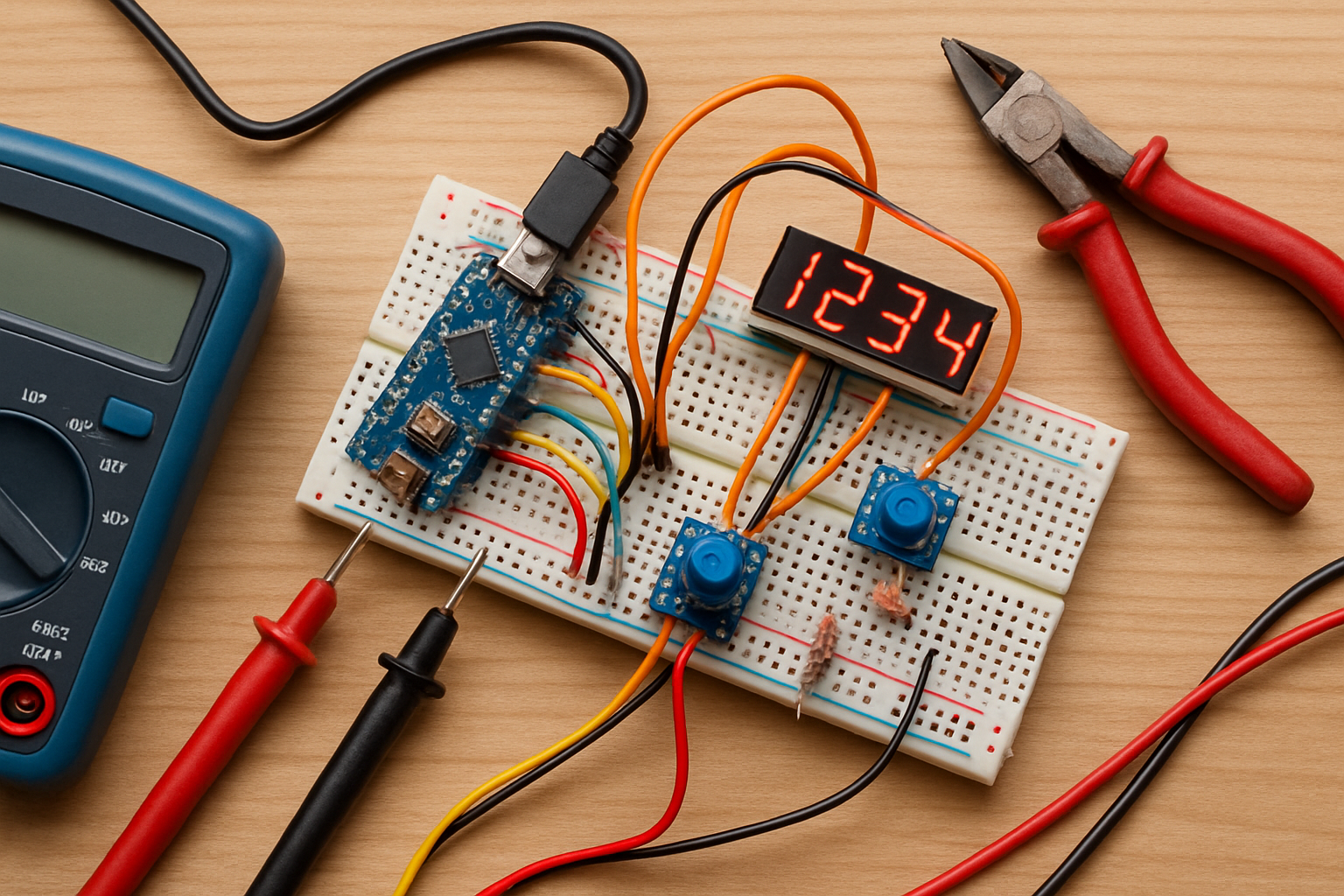Projeto eletrônico DIY em desenvolvimento